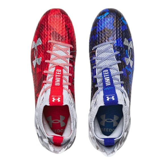 Under Armour Blur Smoke 2.0 Football Cleats Mens Size 11.5 USA FREEDOM AMERICAN - Picture 1 of 5
